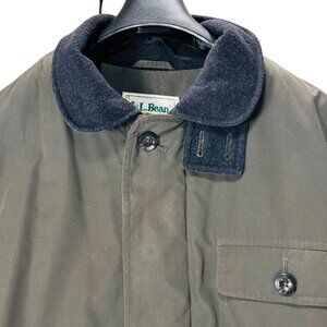 LL Bean Barn Coat Tall Lg Wool Blend Plaid Lining Chore Jacket Insulated Green